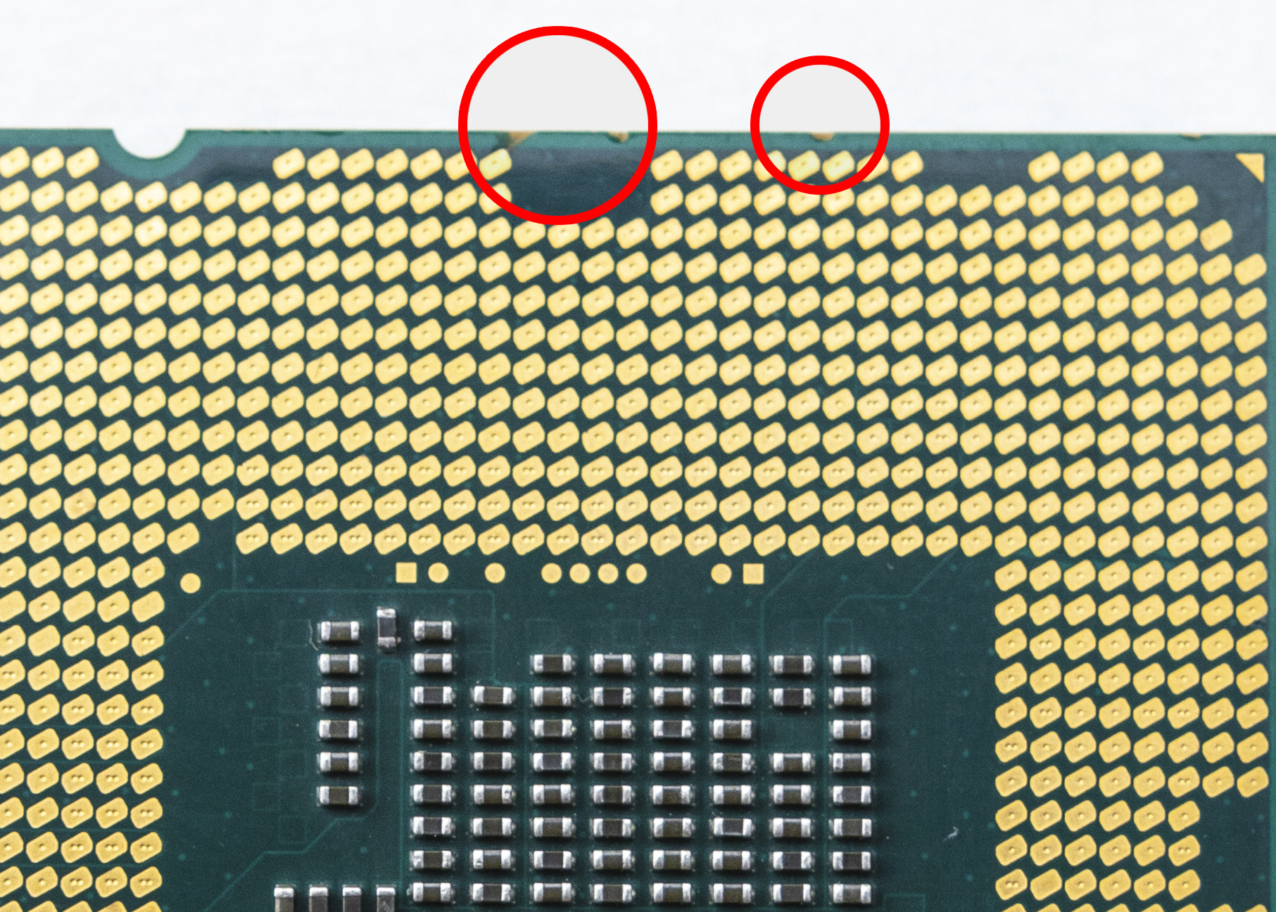 CPU mit angestoßenen Kanten, mindere Qualität, gehört zu Klasse B